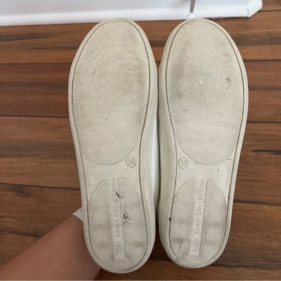 Zara White Embroidered Sneakers EU 35/US 5 - Picture 7 of 9